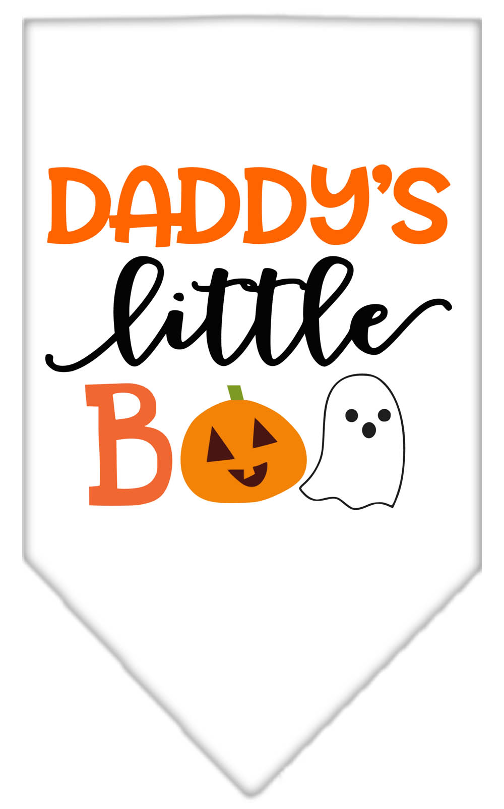 Daddy's Little Boo Screen Print Bandana White Small